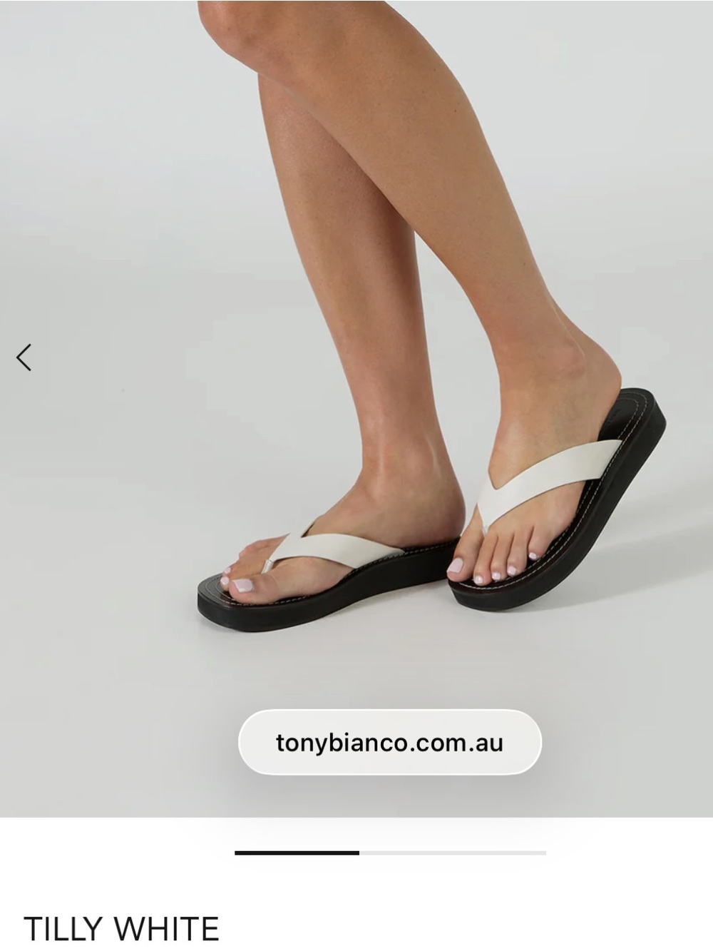 Tony Bianco White & Black TILLY Thong Sandals